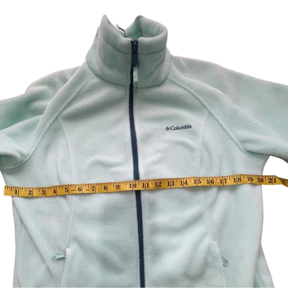 Columbia Light Green Zip Fleece Jacket With Zip Pockets Women’s Size L - Picture 7 of 10